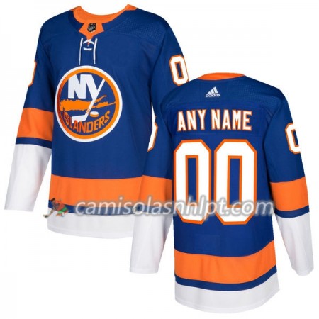 Camisola New York Islanders Personalizado Adidas 2017-2018 Royal Authentic - Homem